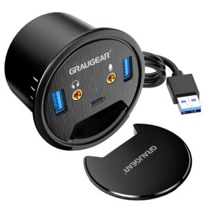 GRAUGEAR G-THUB-AU-60 sąsajos šakotuvas USB 3.2 Gen 1 (3.1 Gen 1) Type-A Juoda - Image 1
