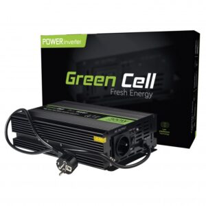 Įtampos keitiklis 12Vdc/230Vac 300W(600W) su sinusine išėjimo įtampa, UPS funkcija, USB 5V 2.1A; Green Cell - Image 1