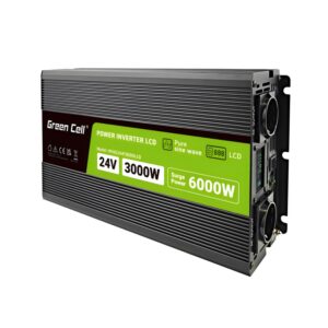 Įtampos keitiklis PRO 24Vdc/230Vac 3000W(6000W), sinusas, su ekranu LCD, Green Cell - Image 1