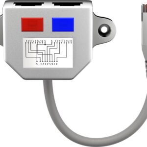 Perėjimas (tinklo dubleris) RJ45 CAT 5e kištukas 8P8C - du lizdai 8P4C, ekranuotas