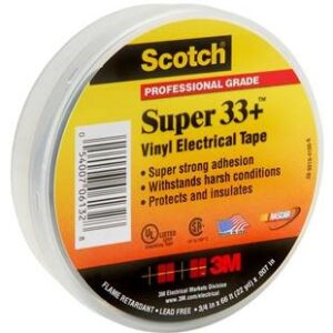 Izoliacinė juosta Scotch Super 33+ elektrinė vinilinė juosta 19mmx0.177mmx20m, juoda, 3M