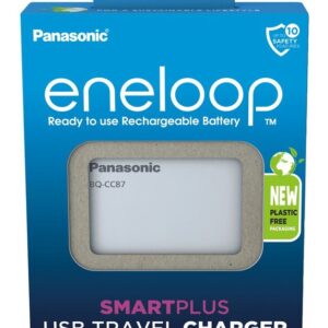Baterijų įkroviklis PANASONIC Eneloop Smartplus BQ-CC87 + 4x AA 2000 mAh (K-KJ87MCD40USB)
