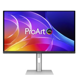 ASUS ProArt OLED PA279CDV kompiuterio monitorius 67,3 cm (26.5") 3840 x 2160 pikseliai 4K Ultra HD QD-OLED Juoda, Sidabras