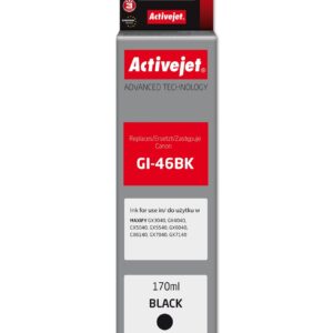Activejet AC-G46BK rašalo buteliukas, skirtas Canon spausdintuvui, Canon GI-46BK pakaitalas; Supreme; 170 ml; juodas