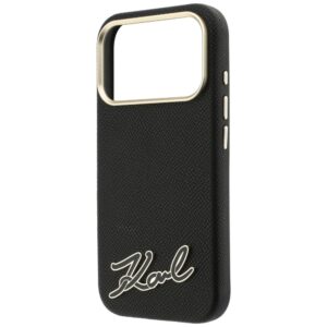 Dėklas Karl Lagerfeld Grained with Resin Signature Logo MagSafe, skirtas iPhone 18 Pro / 17 Pro, juodas - Image 6