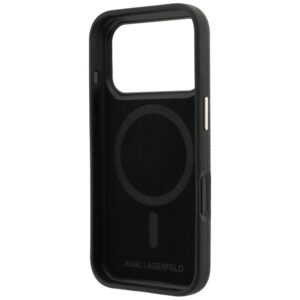 Dėklas Karl Lagerfeld Grained with Resin Signature Logo MagSafe, skirtas iPhone 18 Pro / 17 Pro, juodas - Image 7