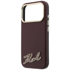 Dėklas Karl Lagerfeld Grained with Resin Signature Logo MagSafe, skirtas iPhone 18 Pro / 17 Pro, bordo spalvos - Image 6