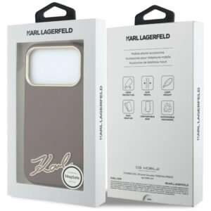 Dėklas Karl Lagerfeld Grained with Resin Signature Logo MagSafe, skirtas iPhone 18 Pro / 17 Pro, bordo spalvos - Image 8