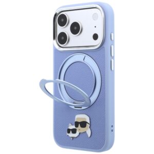 Dėklas Karl Lagerfeld su 360° žiediniu stovu Karl & Choupette Heads Pin MagSafe, skirtas iPhone 18 Pro/17 Pro - Image 2