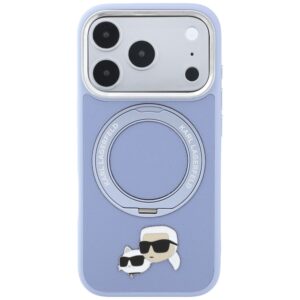 Dėklas Karl Lagerfeld su 360° žiediniu stovu Karl & Choupette Heads Pin MagSafe, skirtas iPhone 18 Pro/17 Pro - Image 3