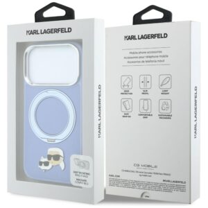 Dėklas Karl Lagerfeld su 360° žiediniu stovu Karl & Choupette Heads Pin MagSafe, skirtas iPhone 18 Pro/17 Pro - Image 8