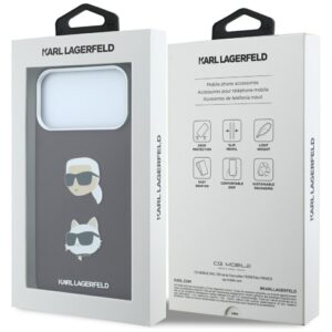Dėklas Karl Lagerfeld Saffiano su Karl & Choupette Heads smeigtukais ir logotipu, skirtas iPhone 18 Pro / 17 Pro, bordo spalvos - Image 8