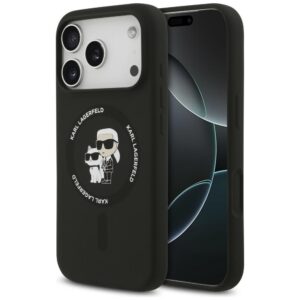 Karl Lagerfeld Silicone Karl&Choupette Ring MagSafe dėklas, skirtas iPhone 18 Pro Max / iPhone 17 Pro Max B
