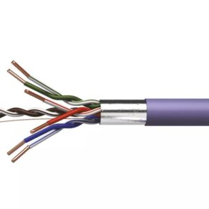 Kabelis FTP CAT5e 4x2x0.48mm, viengyslis, varinis, su LSZH izoliacija Dca violetinis EMOS