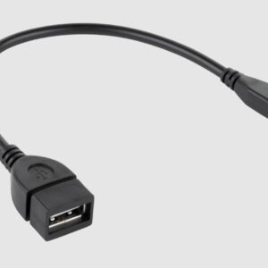 Kabelis USB A lizdas - micro USB B kištukas 0.2m, OTG,  juodas - Image 1