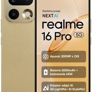 realme 16 Pro 5G 8/512GB 6.78" 144Hz Auksinis