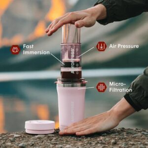 Kavos ruošimo aparatas AEROPRESS Go Plus su rožiniu termo puodeliu 475 ml - Image 2
