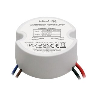 LED maitinimo šaltinis 12V 30W IP67 LITE ⌀50mm x 22mm