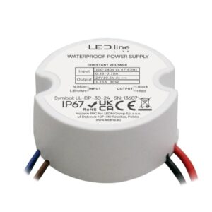 LED maitinimo šaltinis 24V 30W IP67 LITE ⌀50mm x 22mm