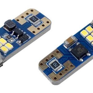 LED lemputės CANBUS 18SMD, T10, W5W, 12V/24V, 2vnt, AMIO