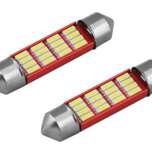 LED lemputės CANBUS, 12SMD 4014, Festoon 39mm, 12V/24V, 2vnt, AMIO