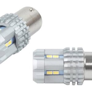 LED lemputės CANBUS, UltraBright 12xSMD 3020, 1156 (R5W, R10W) P21, BA15s, 12V/24V, 2vnt, AMIO