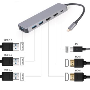 Gembird A-CM-COMBO3-03 USB tipo C 3 viename kelių prievadų adapteris (Hub + HDMI + PD) - Image 1
