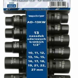 ADLER SMŪGINĖS GALVUTĖS TRUMPOS 13vnt. 1/2" 10-27mm /LAIKIKLIS