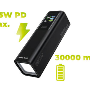 Mobile Origin 30000 mAh išorinė baterija su TFT ekranu ir žibintuvėliu PB17 - 2x USB-C + USB-A - Image 8