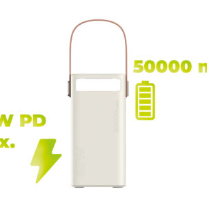 Mobile Origin PowerBank 65W PD 50000mAh su LCD ekranu ir žibintuvėliu PB18 – 2x USB-C + 2x USB-A - Image 2