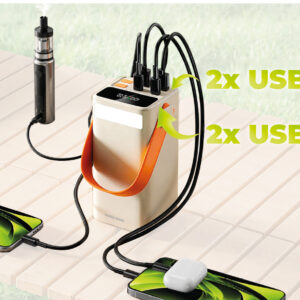 Mobile Origin PowerBank 65W PD 50000mAh su LCD ekranu ir žibintuvėliu PB18 – 2x USB-C + 2x USB-A - Image 5