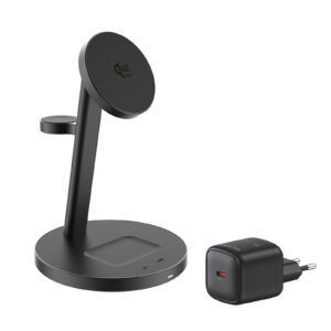 Mobile Origin Qi2 25W PowerStand Pro 3in1 su 40-60W AVS GaN įkrovikliu PW40 juodas