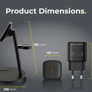 Mobile Origin Qi2 25W PowerStand Pro 3in1 su 40-60W AVS GaN įkrovikliu PW40 juodas - Image 6