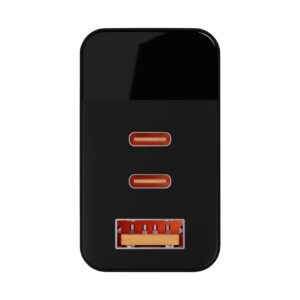 LCD sieninis įkroviklis, USB lizdas + USB-Cx2 PD 65W GAN juodas vatmetras - Image 3