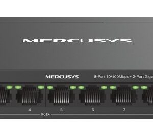Mercusys MS110CP tinklo komutatorius Fast Ethernet (10/100) Maitinimas per Eternetą (PoE) Juoda