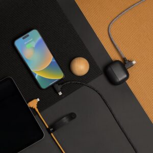 Native Union Belt Cable Duo USB kabelis 1,5 m USB C USB C/Lightning Juoda, Balta - Image 3