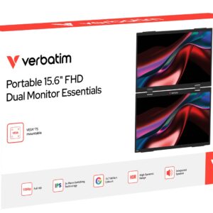 Verbatim Portable 15.6" FHD Dual Monitor Essentials Nešiojamasis monitorius Juoda 39,6 cm (15.6") LCD 1920 x 1080 pikseliai - Image 3