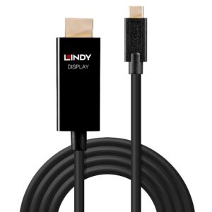 Lindy 43292 vaizdo kabelio adapteris 2 m C tipo USB HDMI A tipo (standartinis) Juoda - Image 2