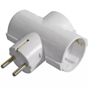 Tinklo atšakotuvas Schuko į 3 lizdus su įžeminimu baltas (trišakis) 250 V~/10 A max.