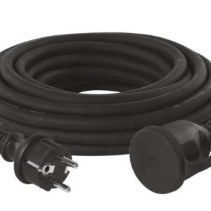 Ilgiklis 1 lizdo 10m su įžeminimu 3x2.5 mm² IP44 su gumine izoliacija, juodas