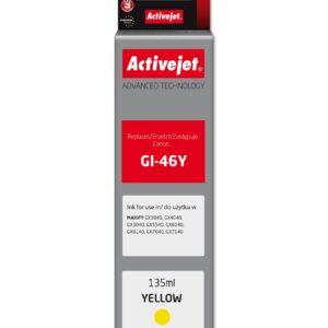 Activejet AC-G46Y rašalo buteliukas, skirtas Canon spausdintuvui, Canon GI-46Y pakaitalas; Supreme; 135 ml; geltonas