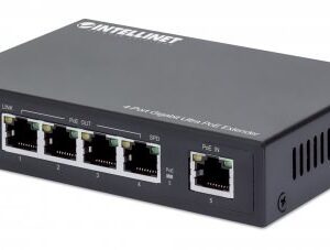 Intellinet 561617 tinklo stiprintuvas Tinklo siųstuvas Juoda 10, 100, 1000 Mbit/ai - Image 1