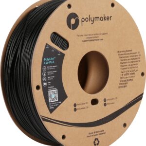 3D plastikas LW-PLA (porėtas išlengvinimui) juodas 0.8kg PolyLite Polymaker