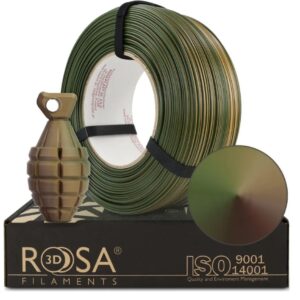 3D plastikas PET-G Magic Army (Green-Beige-Bronze) 1kg refill Rosa3D