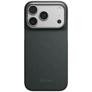 Dėklas PITAKA Edge Argyle MagSafe, skirtas iPhone 18 Pro / 17 Pro, bazalto juodas