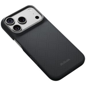 Dėklas PITAKA Edge Argyle MagSafe, skirtas iPhone 18 Pro / 17 Pro, bazalto juodas - Image 4