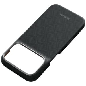 Dėklas PITAKA Edge Argyle MagSafe, skirtas iPhone 18 Pro / 17 Pro, bazalto juodas - Image 7