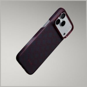 Dėklas PITAKA Edge Argyle MagSafe, skirtas iPhone 18 Pro Max / 17 Pro Max, mėlynas-raudonas - Image 7