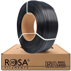 3D plastikas PLA juoda 1.75mm 1kg refill Rosa3D