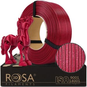 3D plastikas PLA blizgantis raudonas (Galaxy Red Wine) 1.75mm 1kg refill pakuotė Rosa3D - Image 1
